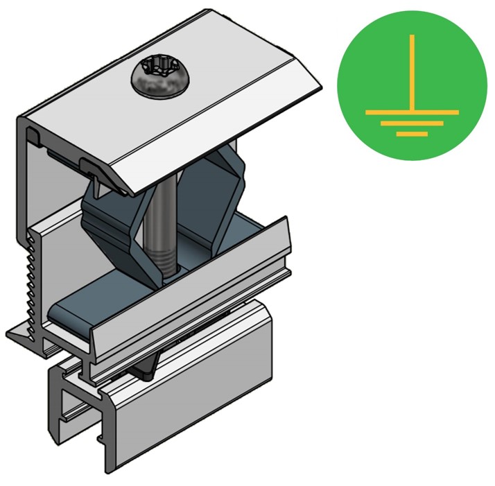 ValkPitched Aluminium eindklem met vereffeningsplaatje