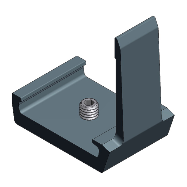 ValkPitched Aluminium eindstop | inlegsysteem ZWART