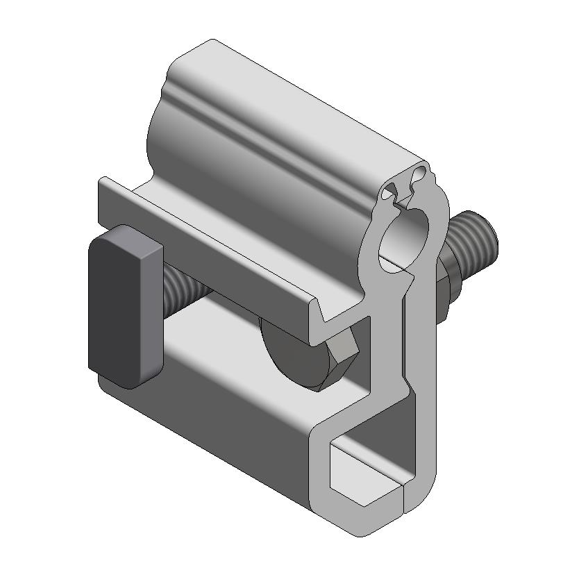 ValkPitched Aluminium felsnaad klem | profiel verticaal