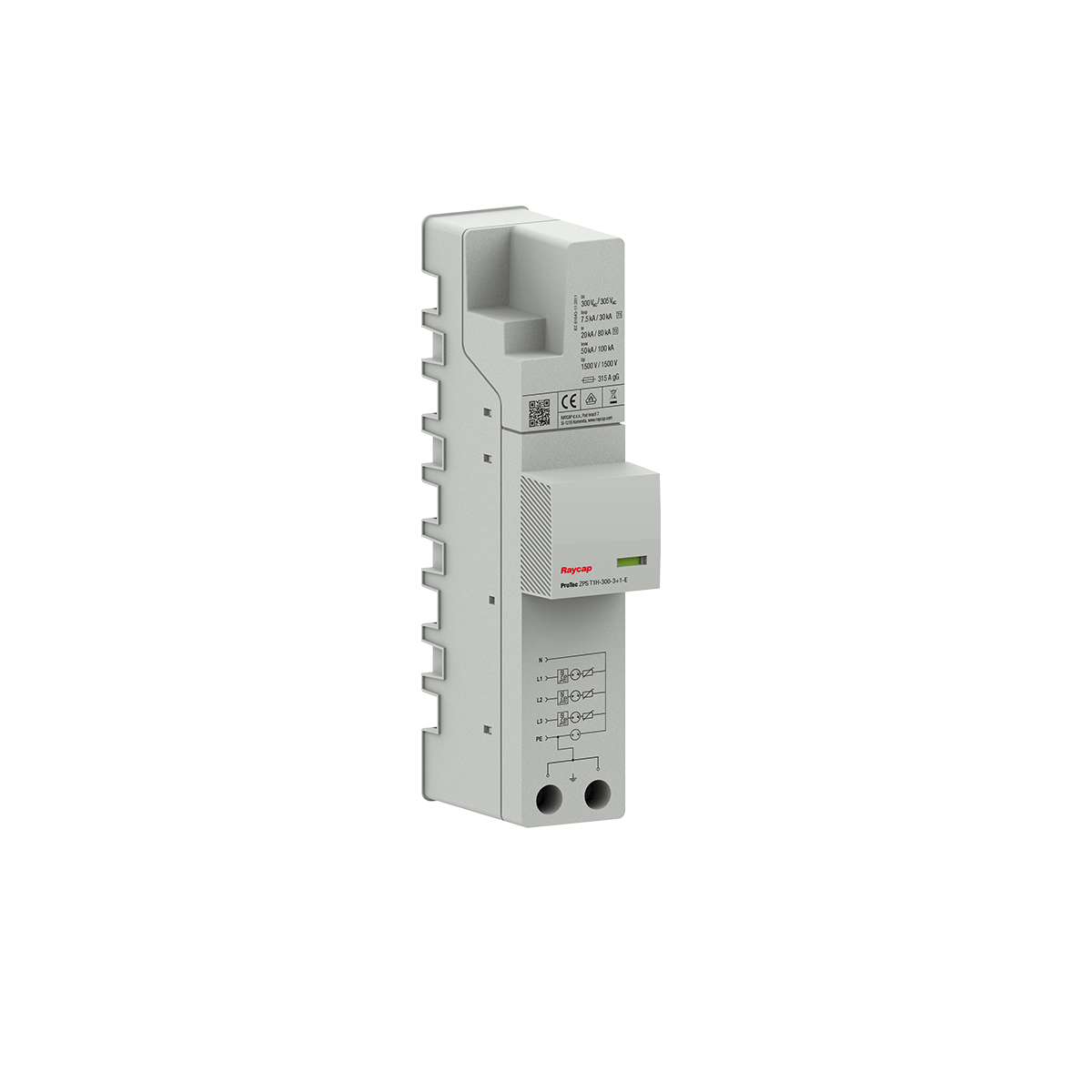 Raycap AC-overspanningsbeveiliging spanningsrail type I+II TN-S/ TT